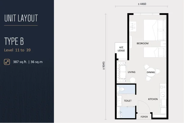 G'Vinton Type B layout 387 sq ft