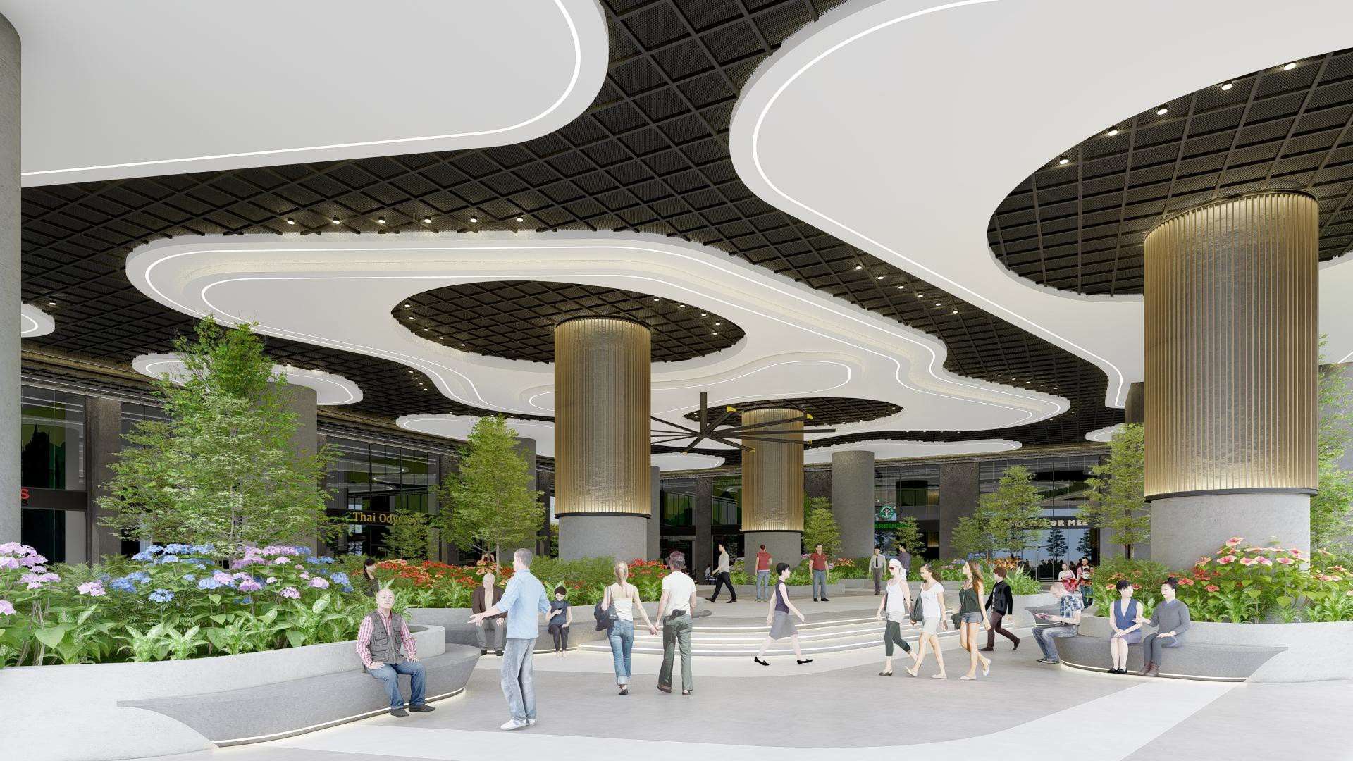 Capstone Grand Plaza 绿化与零售空间效果图
