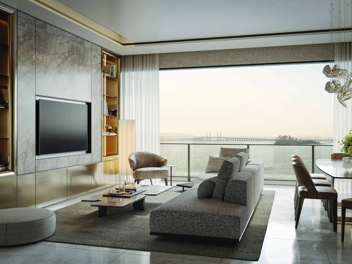 Living and dining artist's impression, not a completed interior