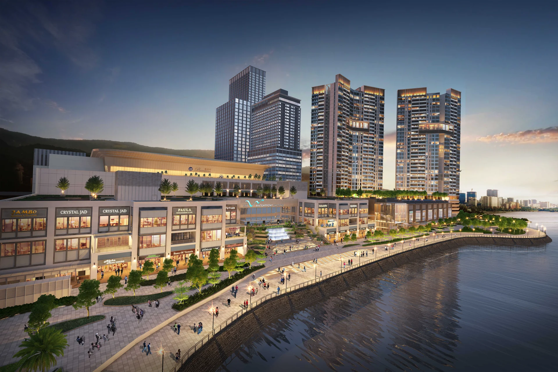 Official waterfront commercial and promenade planning impression