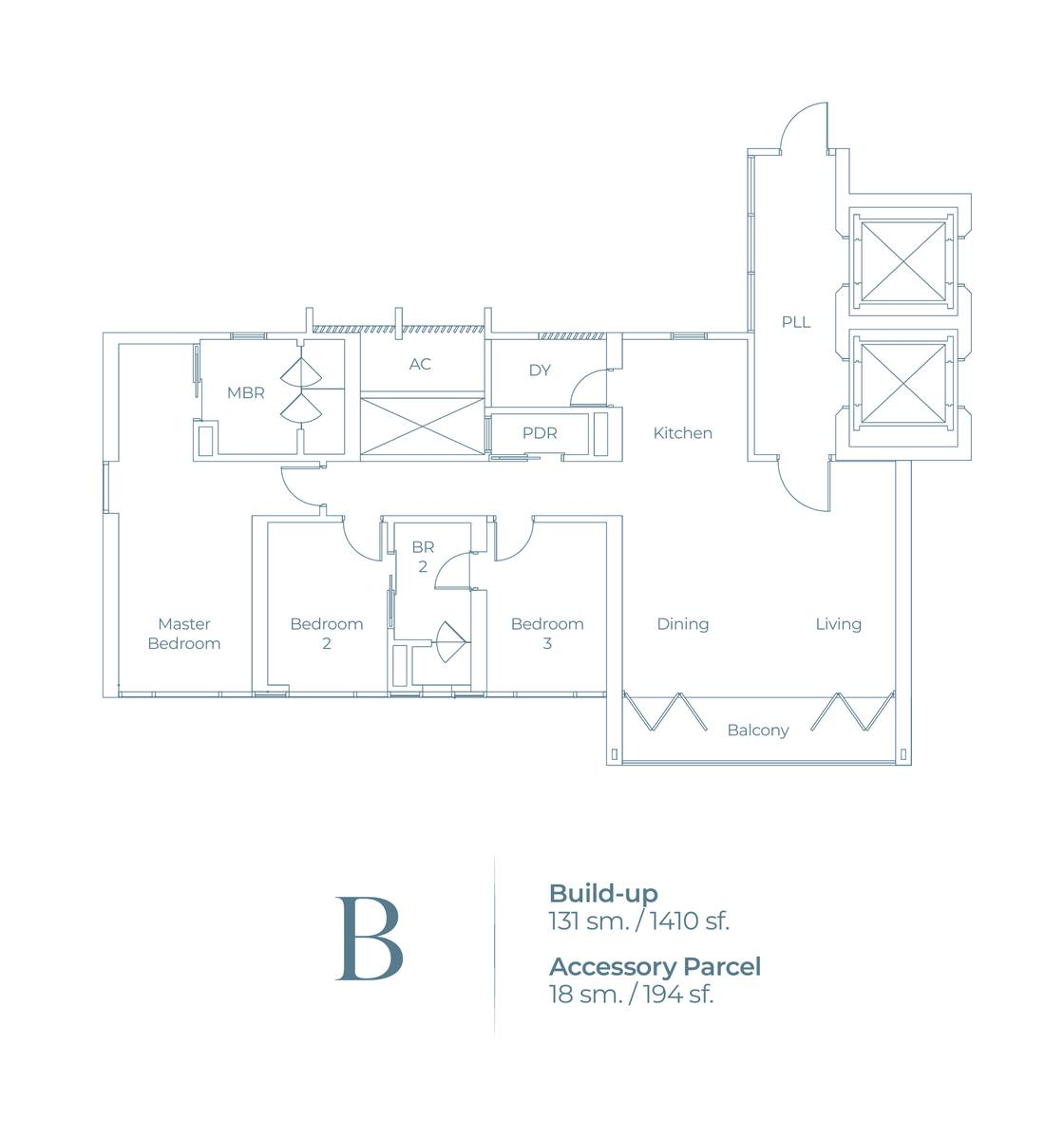 Type B original floor plan