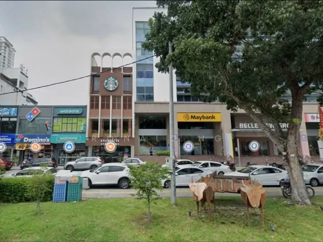 Banks and pharmacy along a Pulau Tikus commercial street