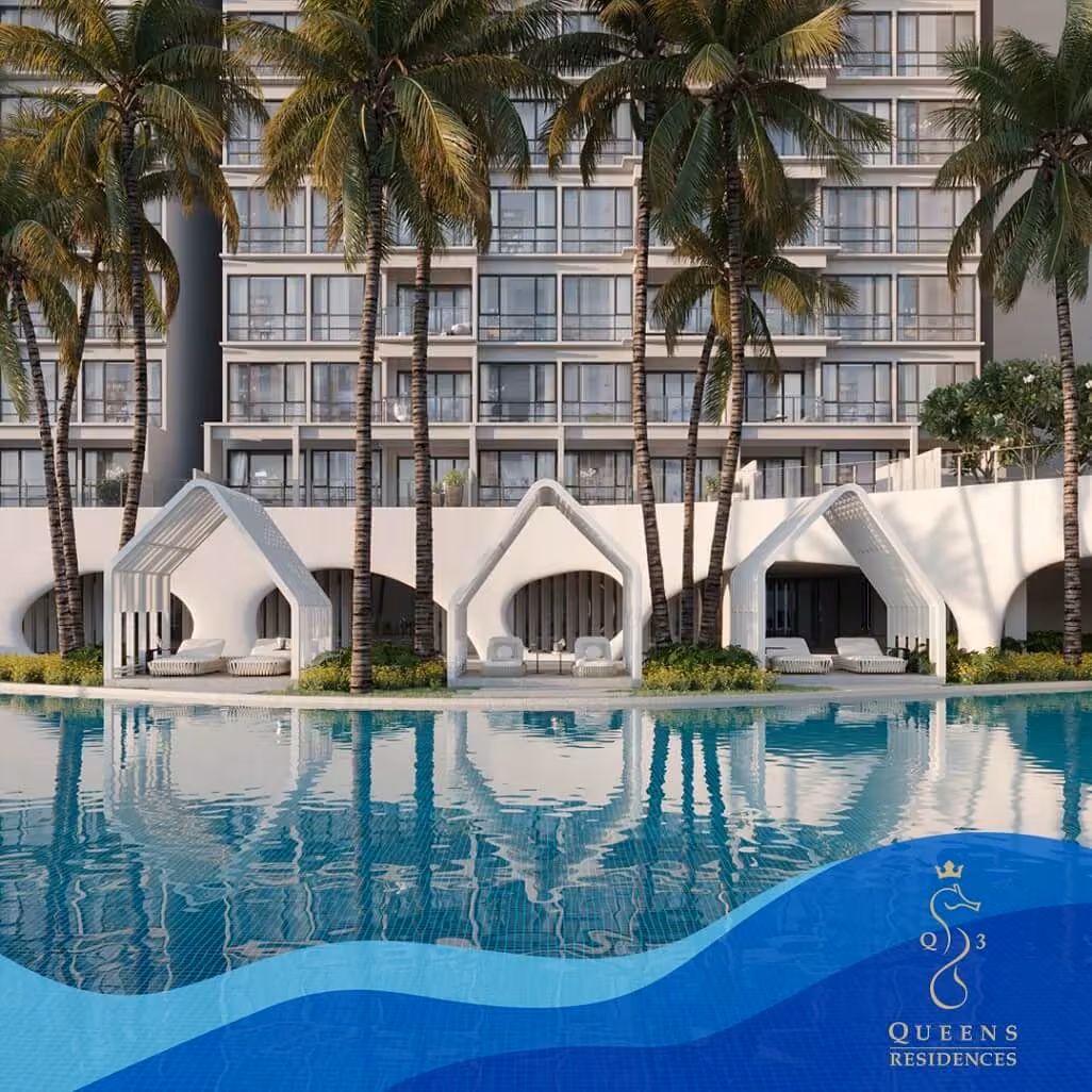 Q3 poolside cabana arches, artist impression