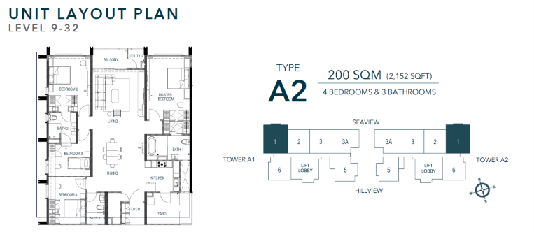 Waterstone A2 2,152 sqft floor plan