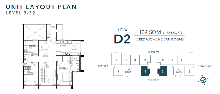 Waterstone D2 1,334 sqft floor plan