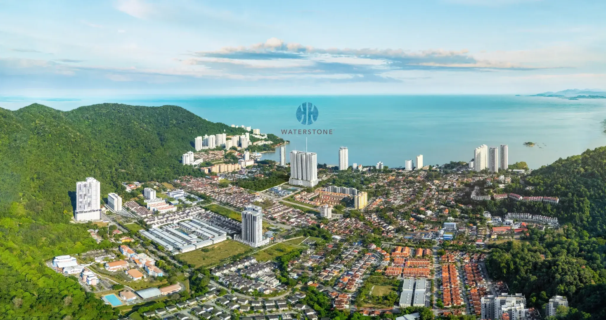 Aerial context of Waterstone within Tanjung Bungah